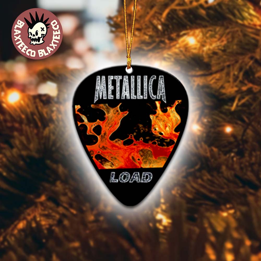 Metallica Load Album Cover Art Guitar Pick Shape Holiday Christmas Decorations Ornament