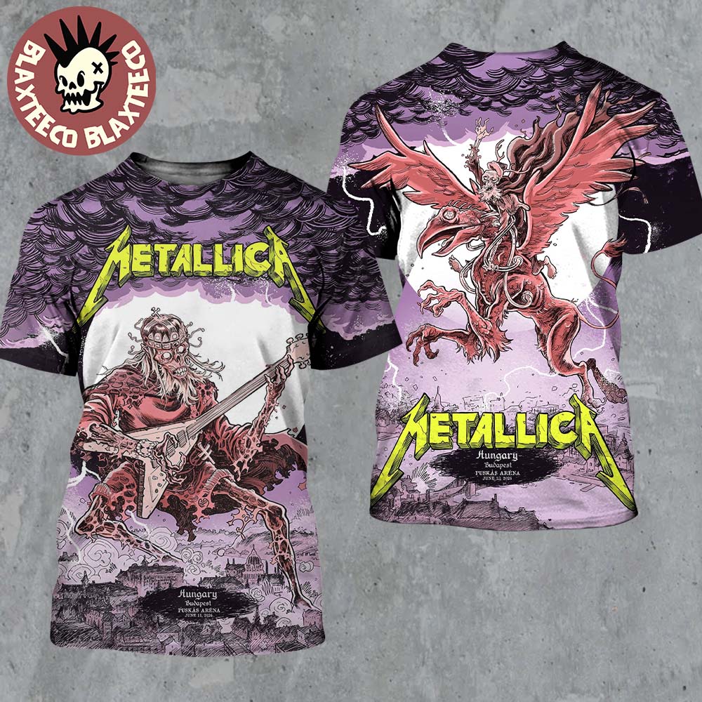 Metallica M72 Budapest Hungary 2026 Night 1 And 2 Combined Set Event Poster At Puskas Arena On June 11 And 13 2026 Two Sided All Over Print Shirt