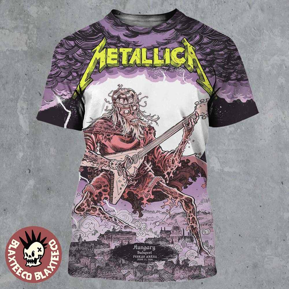 Metallica M72 Budapest Hungary 2026 Night 1 Event Poster At Puskas Arena On June 11 2026 All Over Print Shirt