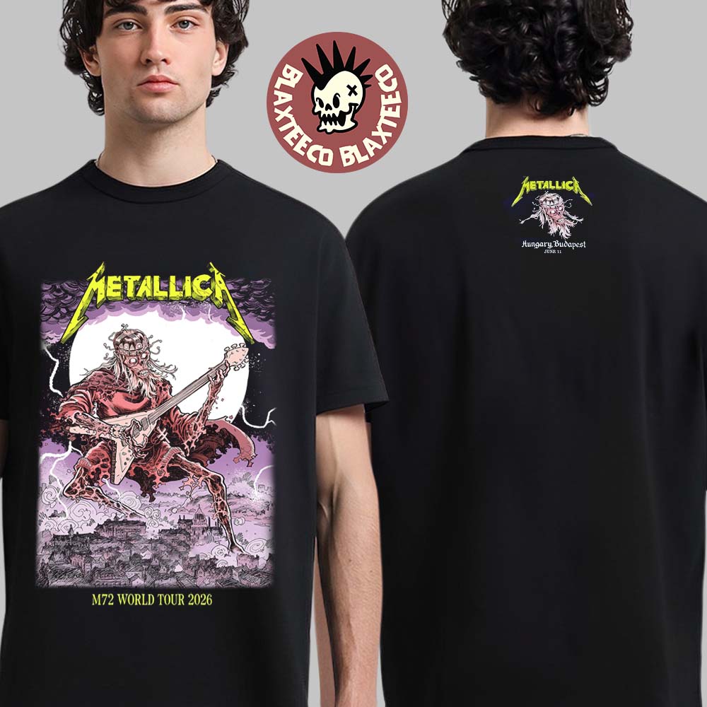 Metallica M72 Budapest Hungary 2026 Night 1 Venue Merch Tee At Puskas Arena On June 11 2026 Two Sided T-Shirt