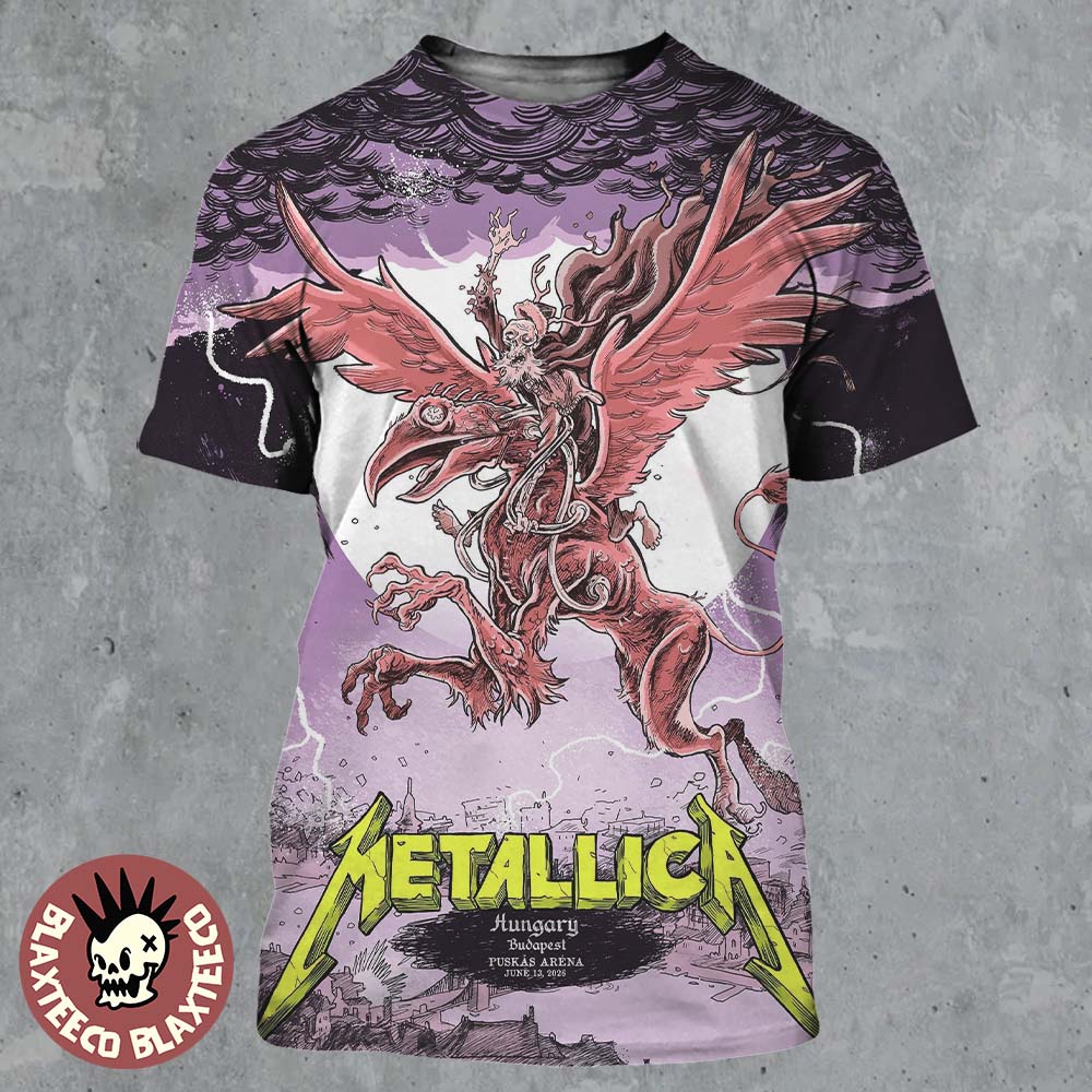 Metallica M72 Budapest Hungary 2026 Night 2 Event Poster At Puskas Arena On June 13 2026 The Chimera Art All Over Print Shirt