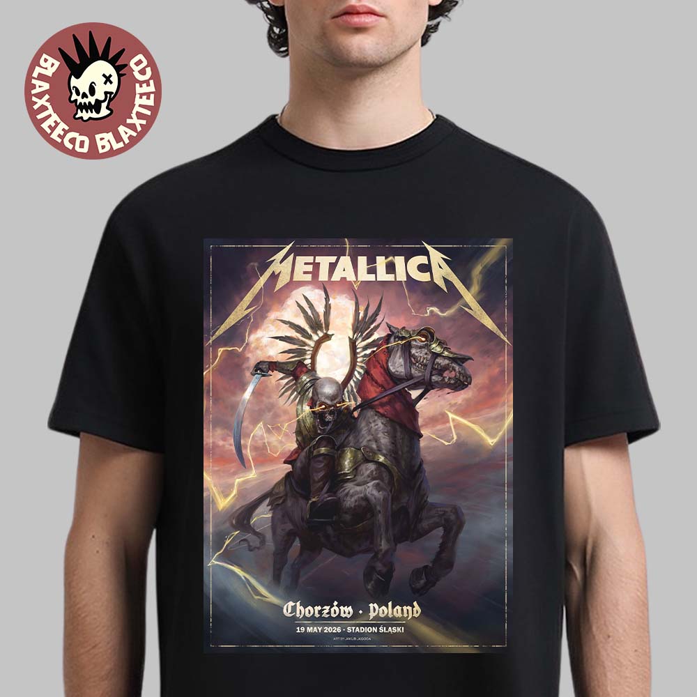Metallica M72 Chorzów 2026 Pop Up Shop Poster In Chorzów Poland On 19 May 2026 At Stadion Slaski The Death Winged Hussars T-Shirt
