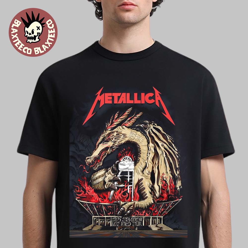 Metallica M72 Chorzów 2026 Venue Poster Chorzów Poland At Stadion Slaski On 19 May 2026 Smok Wawelski Dragon T-Shirt