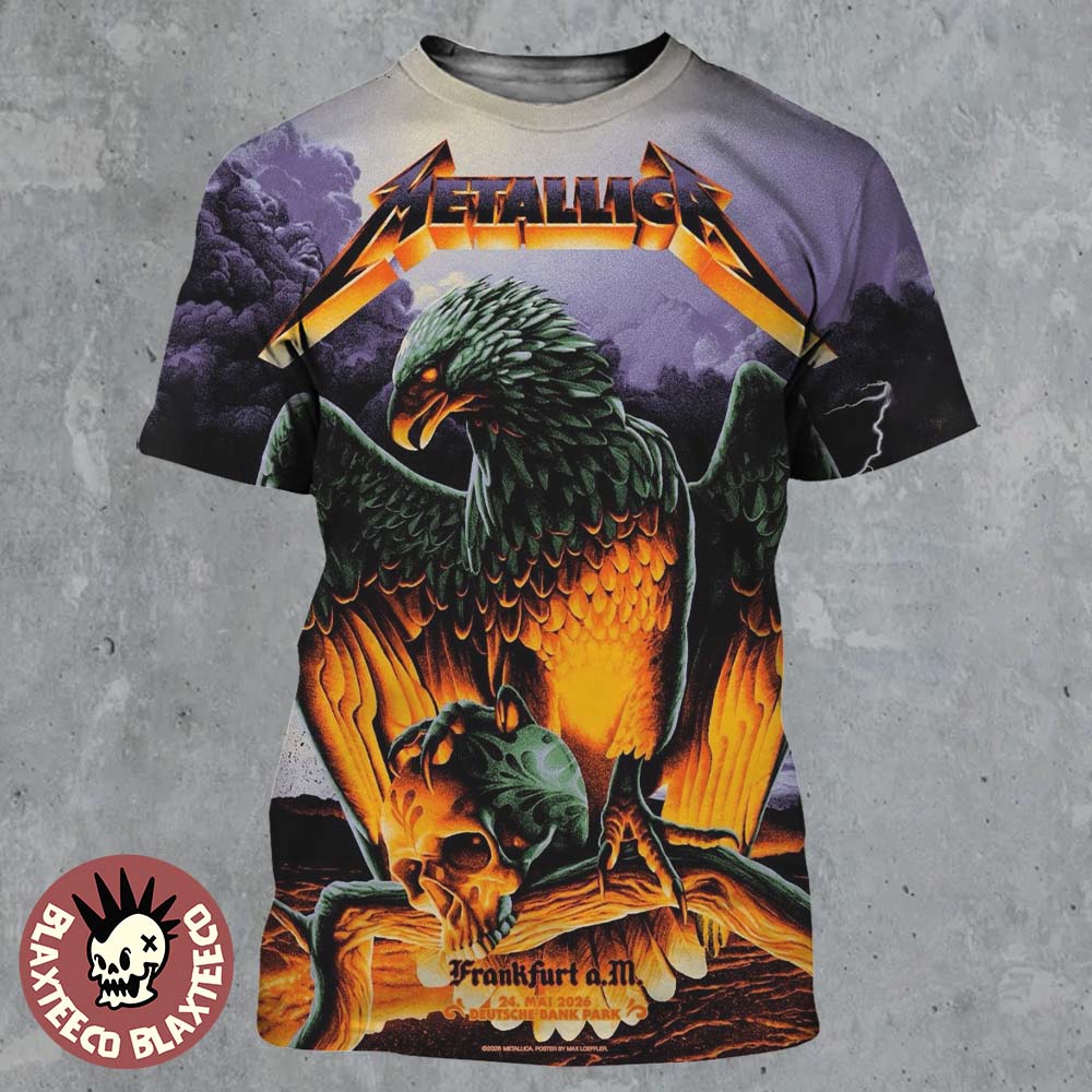 Metallica M72 Frankfurt 2026 Night 2 Venue Poster At Frankfurt Germany Deutsche Bank Park On 24 May 2026 The Eagle Art All Over Print Shirt