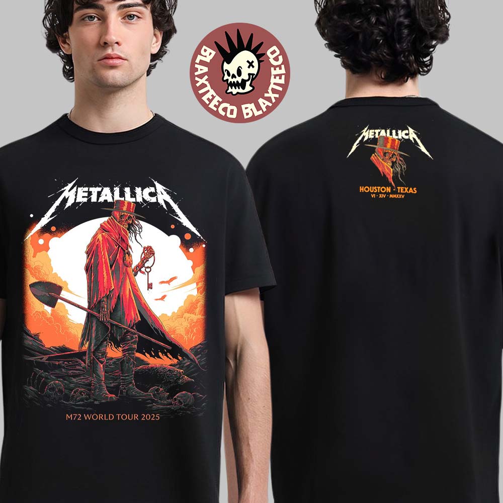 Metallica M72 Houston 2025 Pop Up Shop Event Tee In Texas At NRG Stadium On June 14 2025 Two Sided Unisex T-Shirt