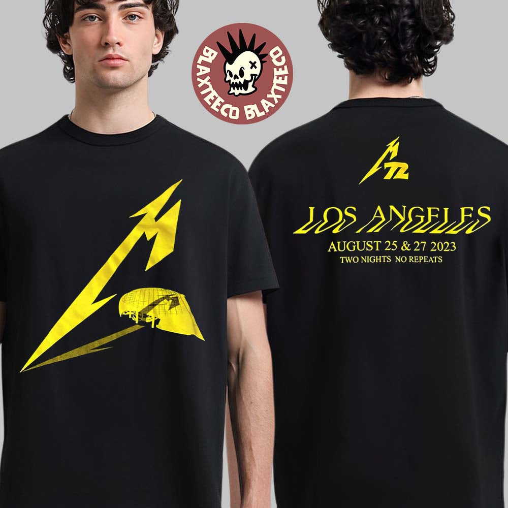 Metallica M72 Los Angeles SoFi Stadium Version On August 25 27 2023 Two Nights No Repeats Two Sides Unisex T-Shirt