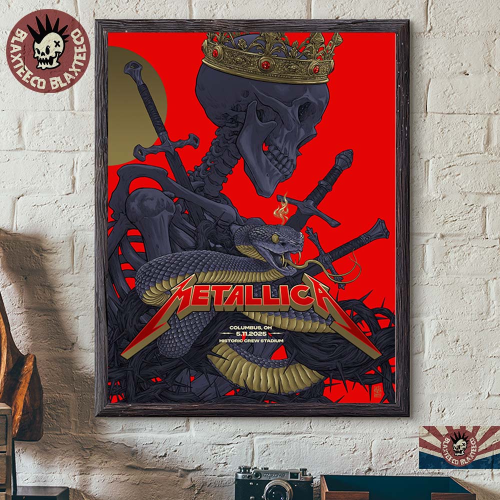 Metallica M72 Sonic Temple 2025 Night 2 Venue Poster In Columbus Ohio At Historic Crew Stadium On May 11 2025 Home Decor Poster Canvas