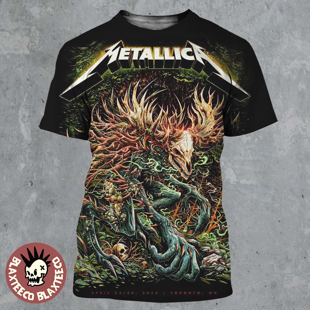 Metallica M72 Toronto 2025 Pop Up Shop Poster In Toronto Ontario Canada At Rogers Centre On April 24 26 2025 All Over Print Shirt
