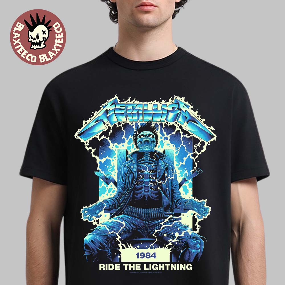 Metallica M72 World Tour 2026 Merch 1984 Ride The Lightning Artwork By Luke Preece T-Shirt