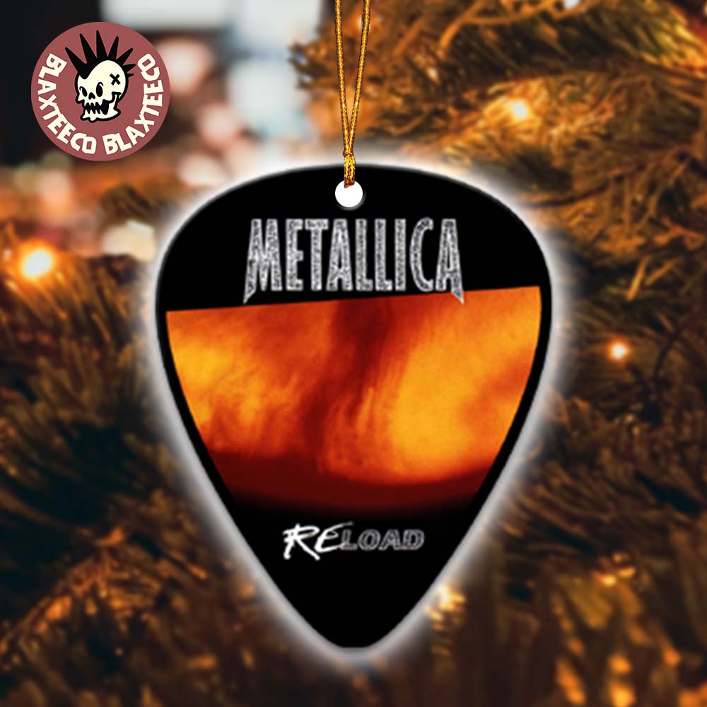 Metallica Re Load Album Cover Art Guitar Pick Shape Holiday Christmas Decorations Ornament