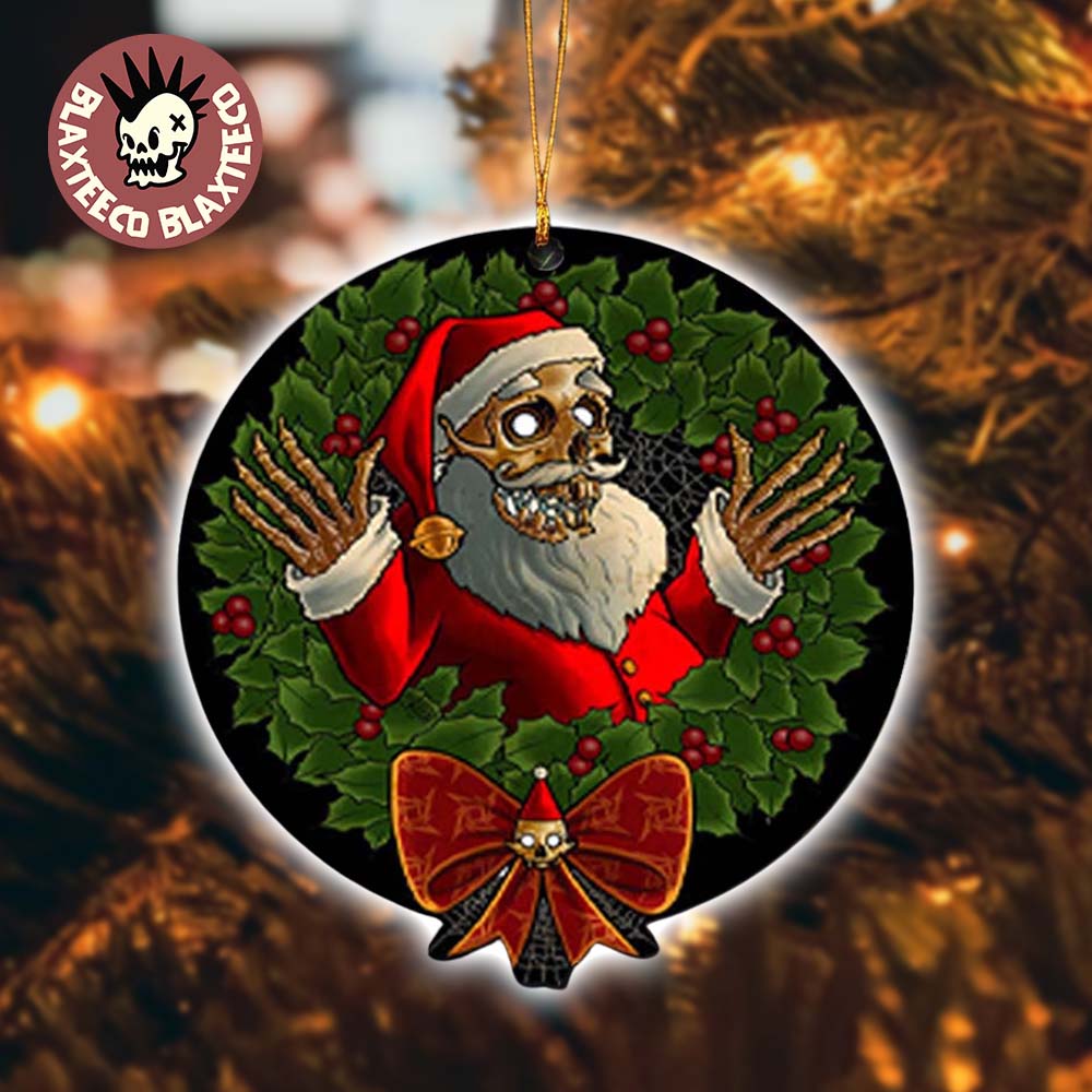 Metallica Skeleton Santa Claus Holiday Christmas Tree Decorations Ornament