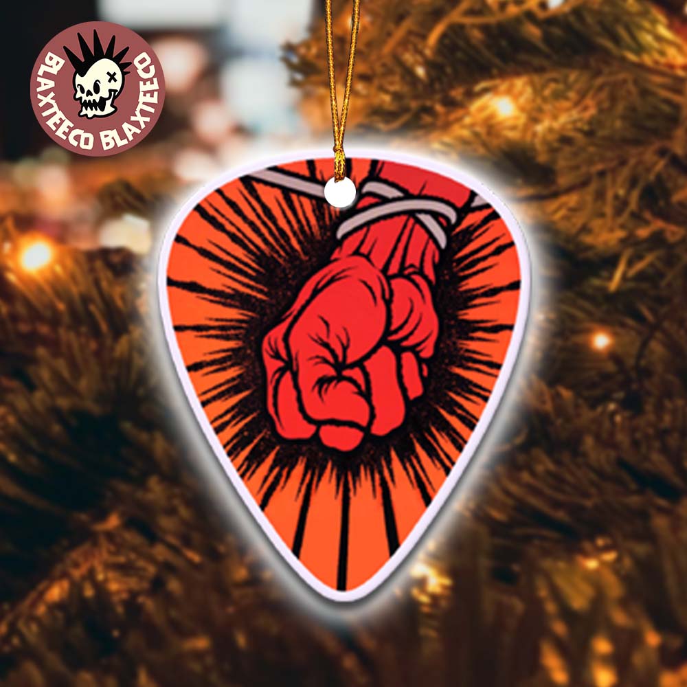 Metallica St Anger Album Cover Art Guitar Pick Shape Holiday Christmas Decorations Ornament