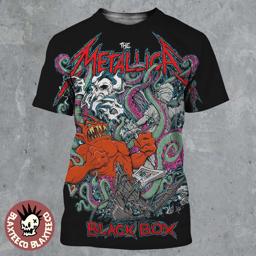 Metallica X Squindo Explosive Black Box Eruption Inspired Poster All Over Print Shirt