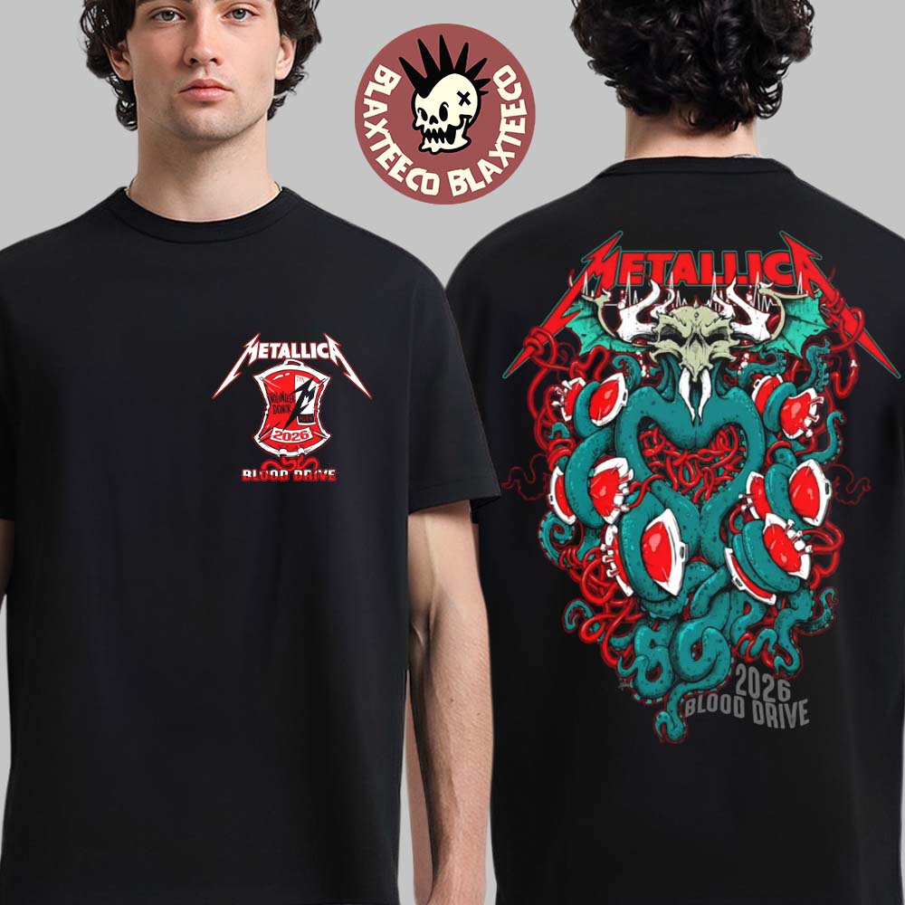 Metallica x Red Cross Blood Drive M72 World Tour Europe Blood Ktulu Two Sided T-Shirt