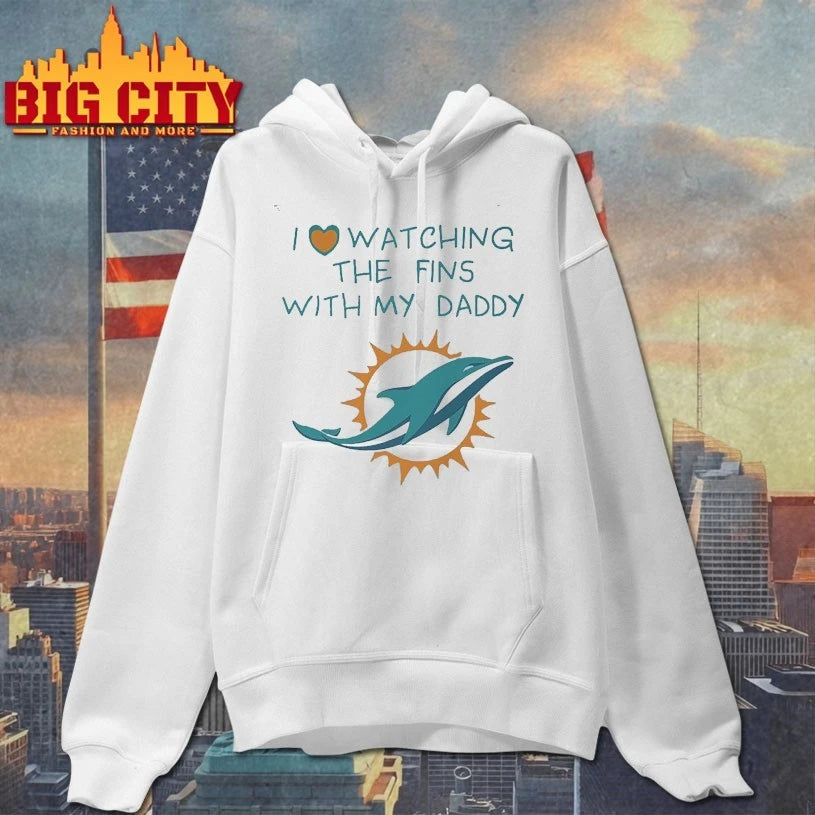 Miami Dolphins Love Watching Fins With Daddy Baby shirt