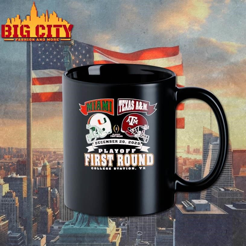 Miami Vs Texas Am Cfp Round 1 Head-2-head Helmet Dec 20 2025 Shirt