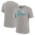 Miami Dolphins Grey Overlap Lockup Tri-Blend T-Shirt