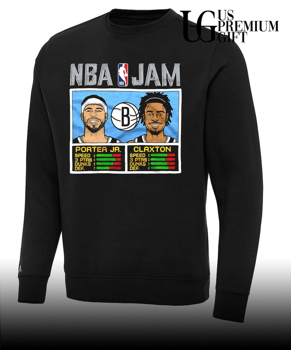 Michael Porter Jr. and Nic Claxton Brooklyn Nets 2026 NBA Jam shirt