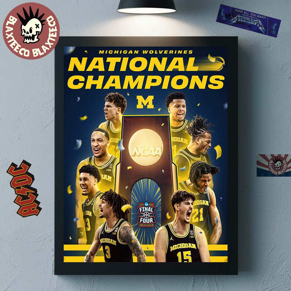 Michigan Wolverines 2026 Men’s Basketball National Champions For The First Time Since 1989 Poster Canvas