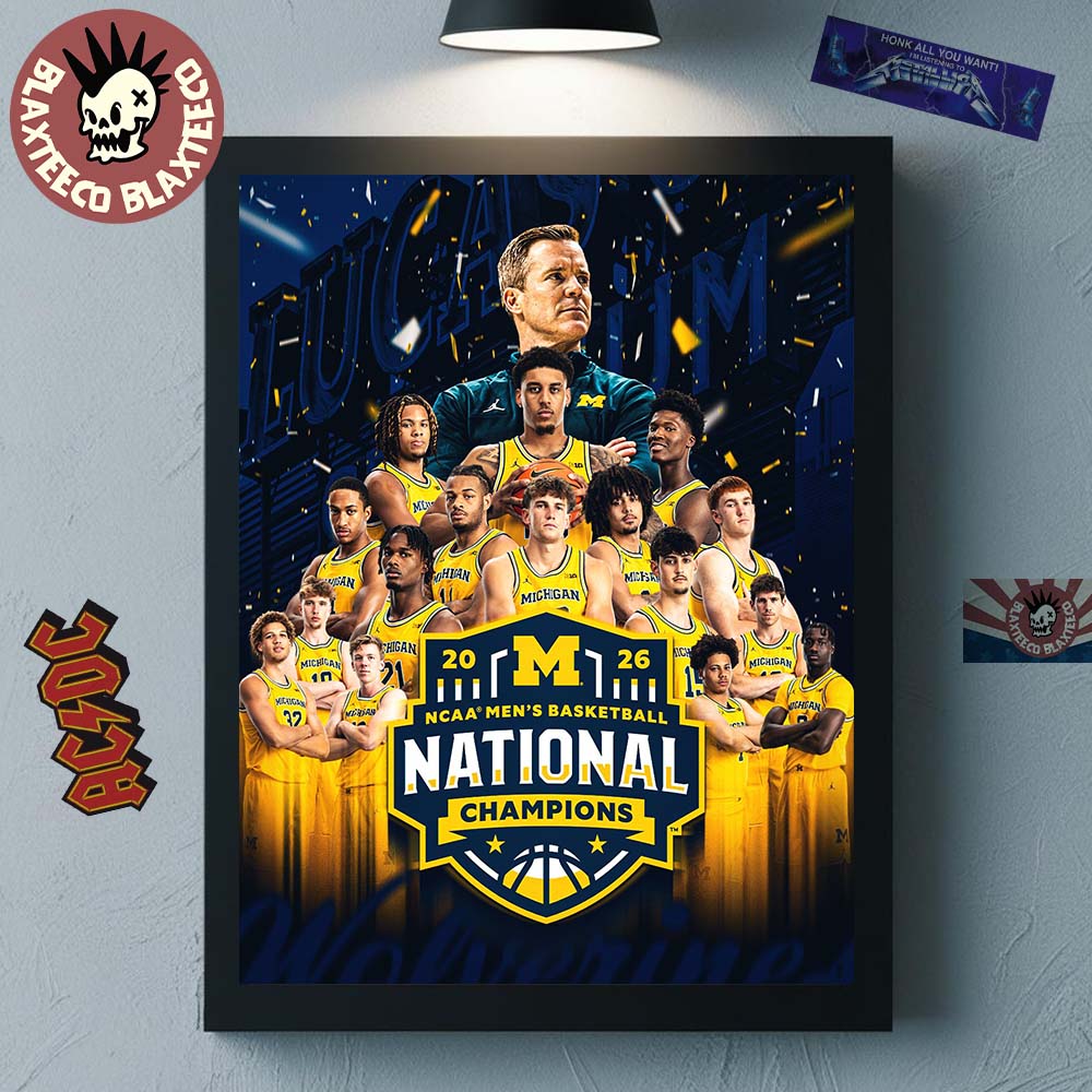 Michigan Wolverines 2026 NCAA Men’s Basketball National Champions Home Decor Poster Canvas