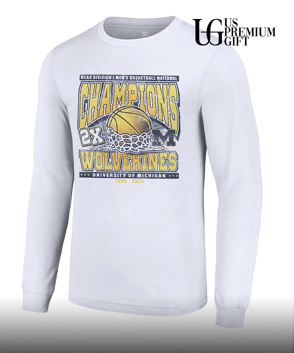 Michigan Wolverines 2026 Two-Time NCAA Men’s Basketball National Champions shirt