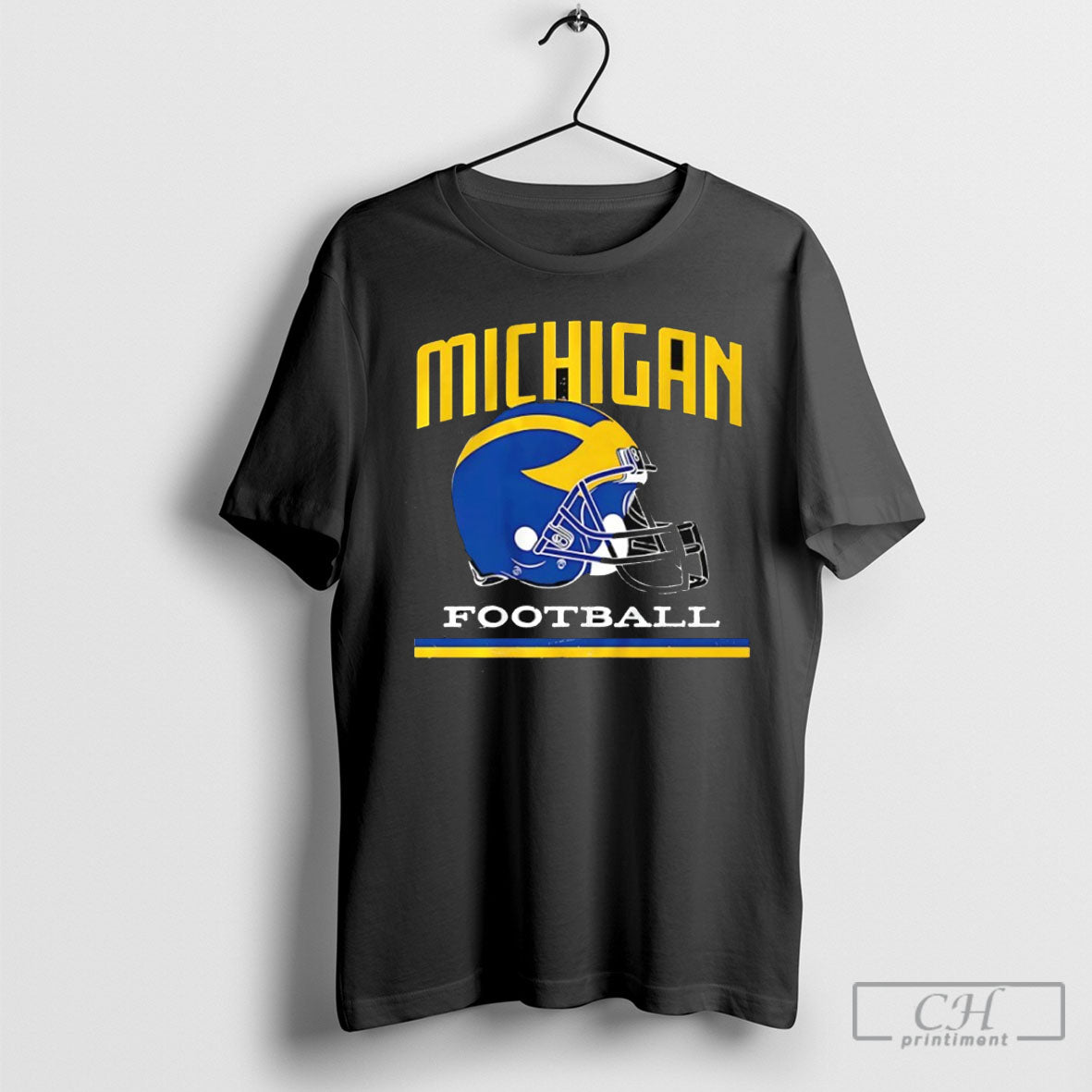 Michigan Wolverines Football Helmet Vintage Shirt Tee