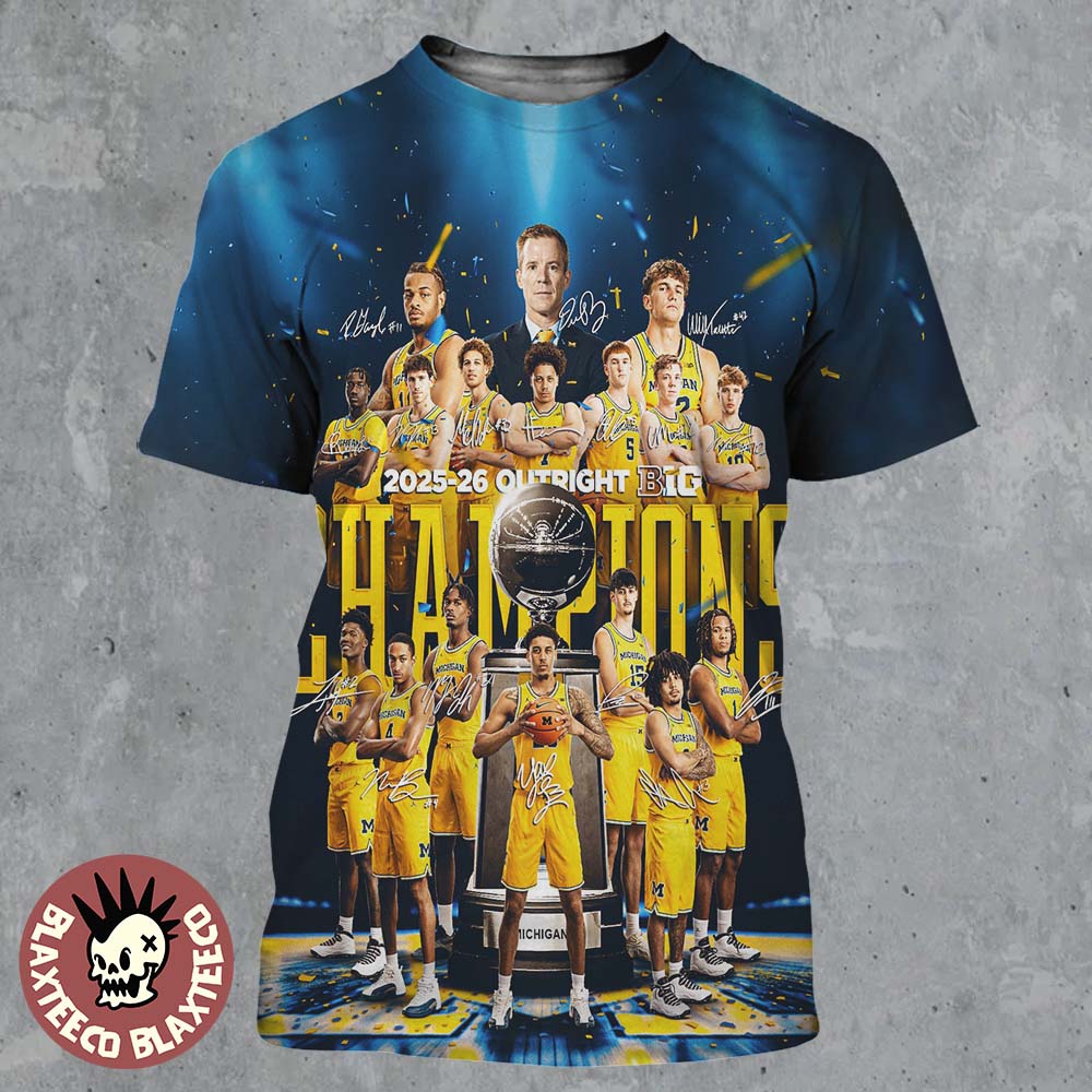 Michigan Wolverines Men’s Basketball 2025 2026 Outright B1G Big 10 Champions All Over Print Shirt