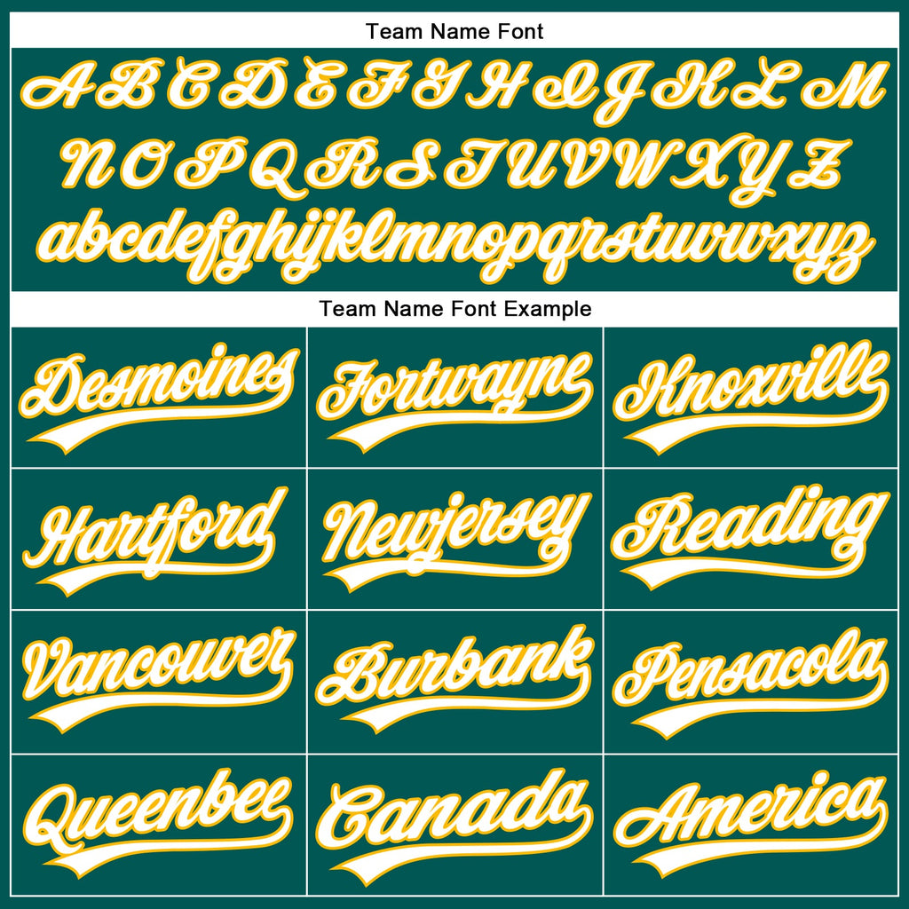 Custom Midnight Green White-Gold Authentic Baseball Jersey