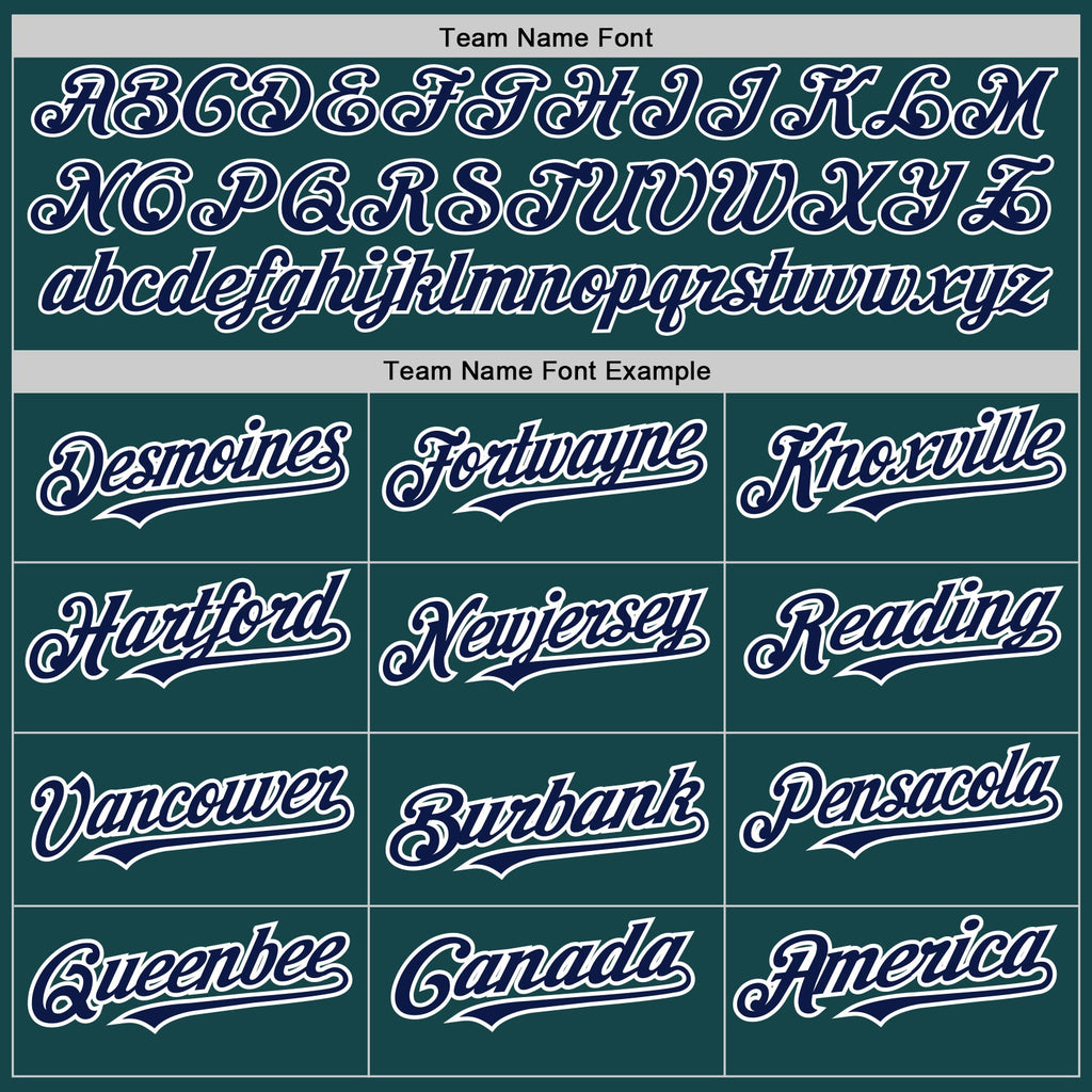 Custom Midnight Green Navy-Red Authentic Baseball Jersey
