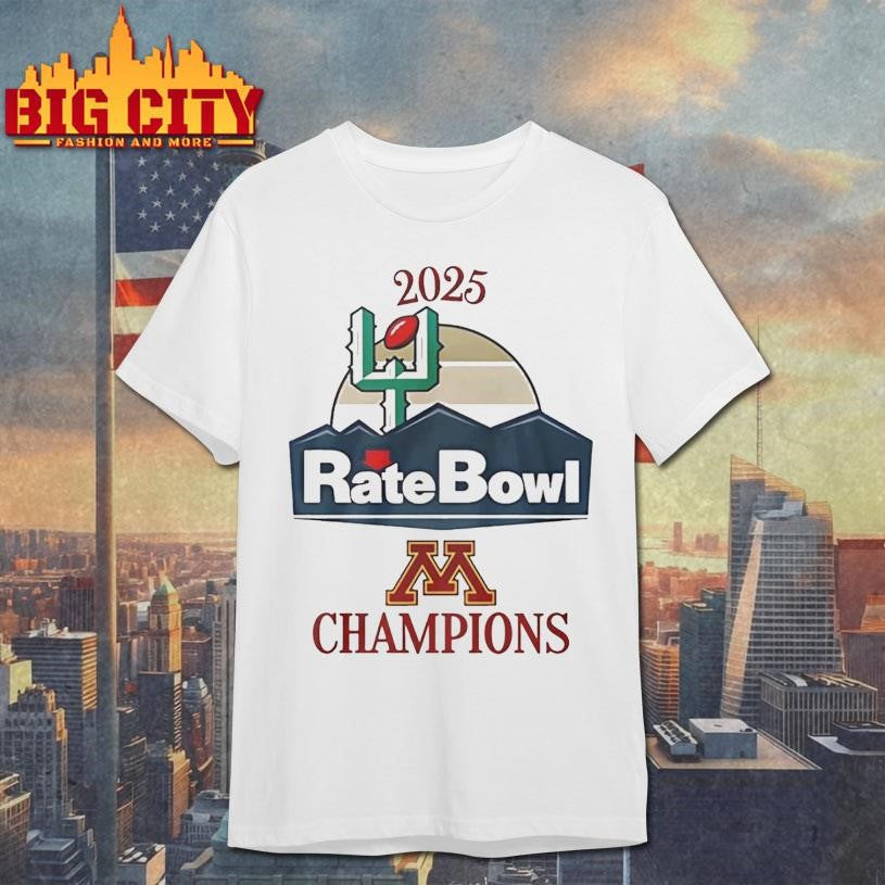 Minnesota Golden Gophers 2025 Rate Bowl Champions shirt