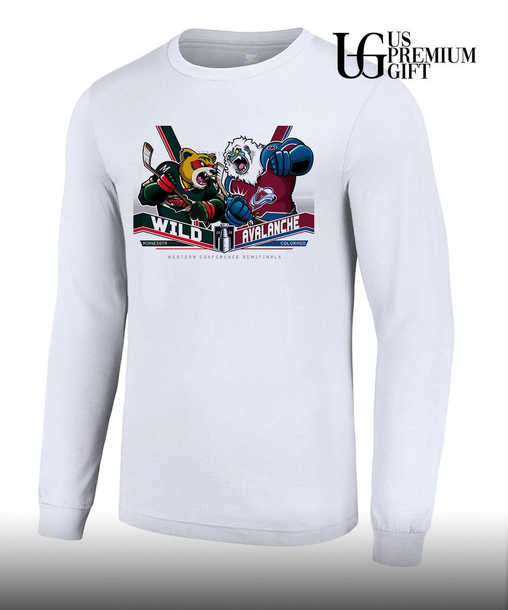 Minnesota Wild vs Colorado Avalanche NHL Western Conference Semifinals 2026 mascot shirt