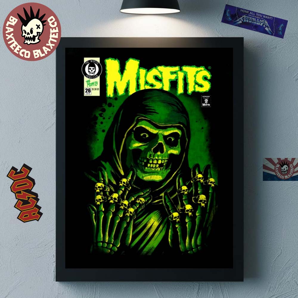 Misfits X Yesterdays WonderCon Anaheim 2026 Exclusives Emerald Hell Art Poster Canvas