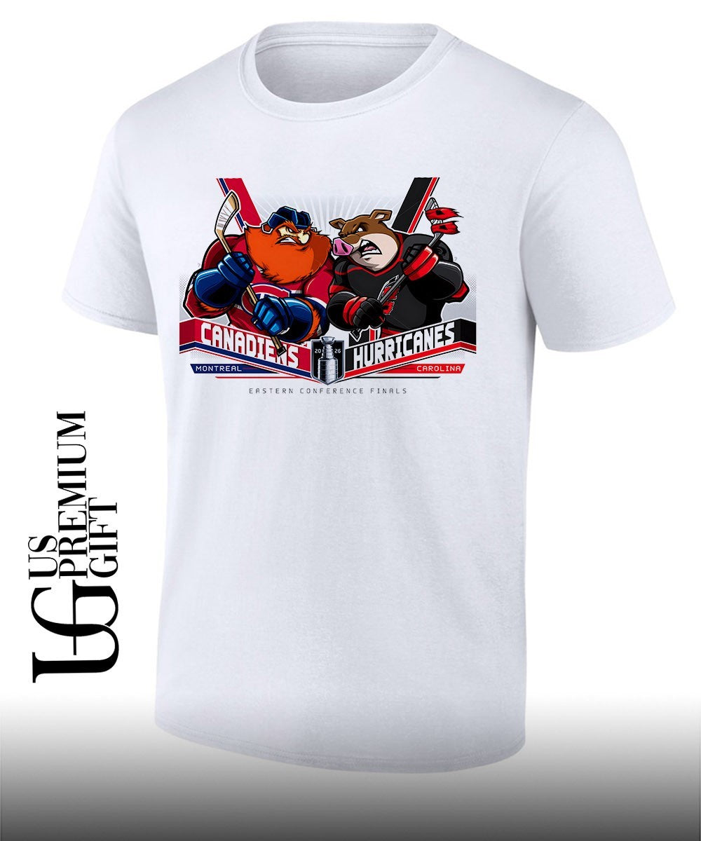 Montreal Canadiens vs Carolina Hurricanes 2026 Eastern Conference Finals mascot shirt