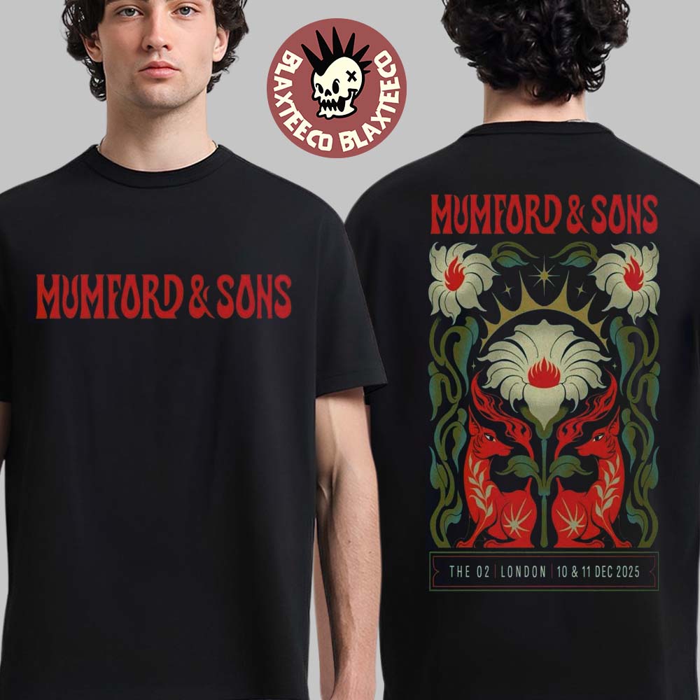 Mumford And Sons London UK 2025 Event Poster At The O2 On 10 And 11 December 2025 Two Sided T-Shirt