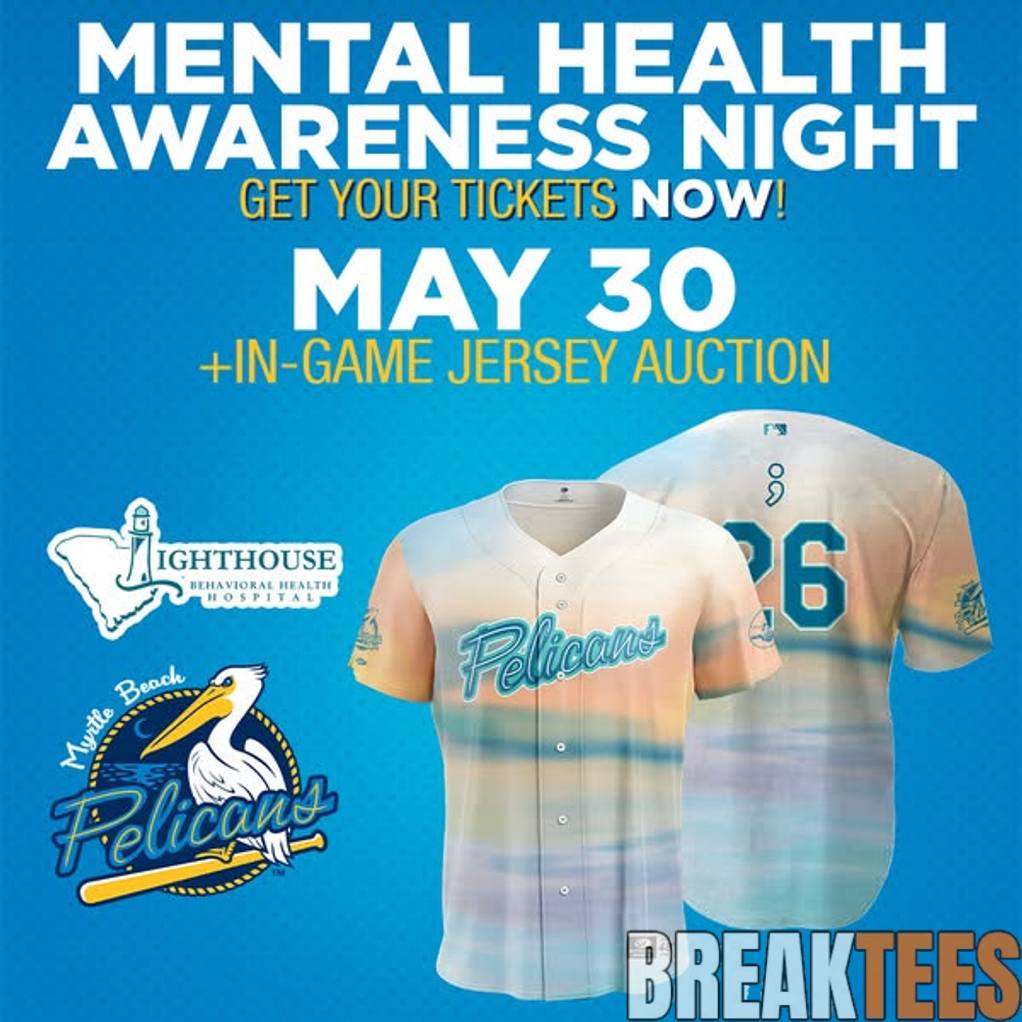 Myrtle Beach Pelicans x Annual Mental Health Awareness Night 2026 Baseball Jersey