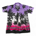 Vintage Hawaiian Shirt Adult SMALL Purple Palm Trees Island Dreams Bahamas 90s
