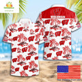 Wisconsin Badgers Hawaiian Shirt NCAA Coconut Tree Logo Summer
