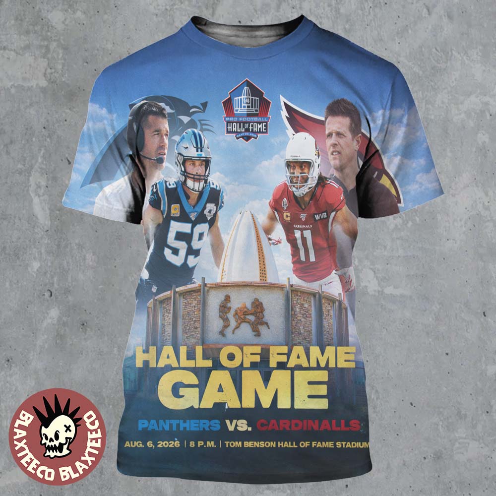 NFL Pro Football Hall Of Fame Game 2026 Florida Panthers Vs Arizona Cardinals At Tom Benson Hall Of Fame Stadium On Aug 6 All Over Print Shirt
