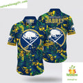 Buffalo Sabres Hawaiian Shirt Tropical Leaf Summer Shirt for Men