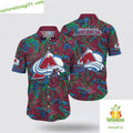 Colorado Avalanche NHL Hawaiian Shirt Tropical Leaf Summer Design