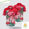 Detroit Red Wings Hawaiian Shirt Tropical Flamingo Parrot Summer