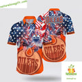Edmonton Oilers Hawaiian Shirt 4th of July Summer Aloha Shirt