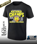 Michigan Wolverines 2026 NCAA Men’s Basketball National Champions cut net T-shirt