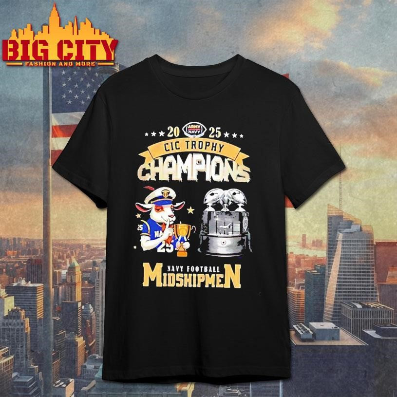 Navy Midshipmen 2025 CIC Trophy Champions Mascot Shirt