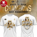 Navy Midshipmen Champions CIC Trophy Back To Back 2025 Two Sided Shirt