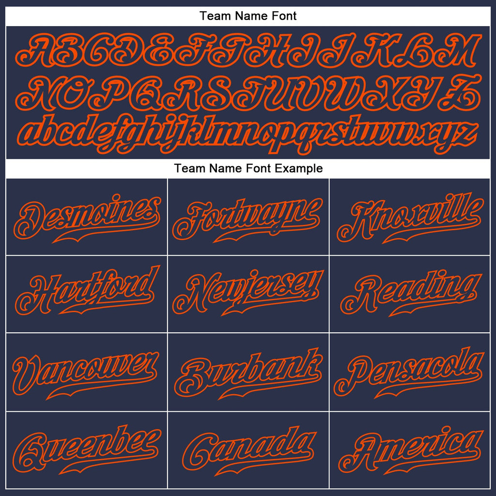 Custom Navy Navy-Orange Authentic Baseball Jersey