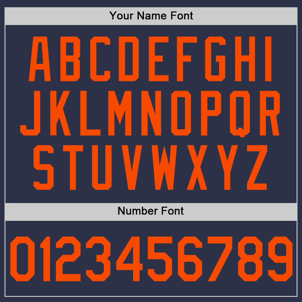 Custom Navy Orange-Blue Authentic Throwback Baseball Jersey