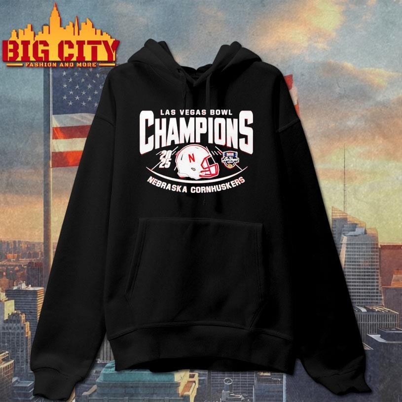Nebraska Cornhuskers Las Vegas Bowl Champions 2025 helmet Shirt