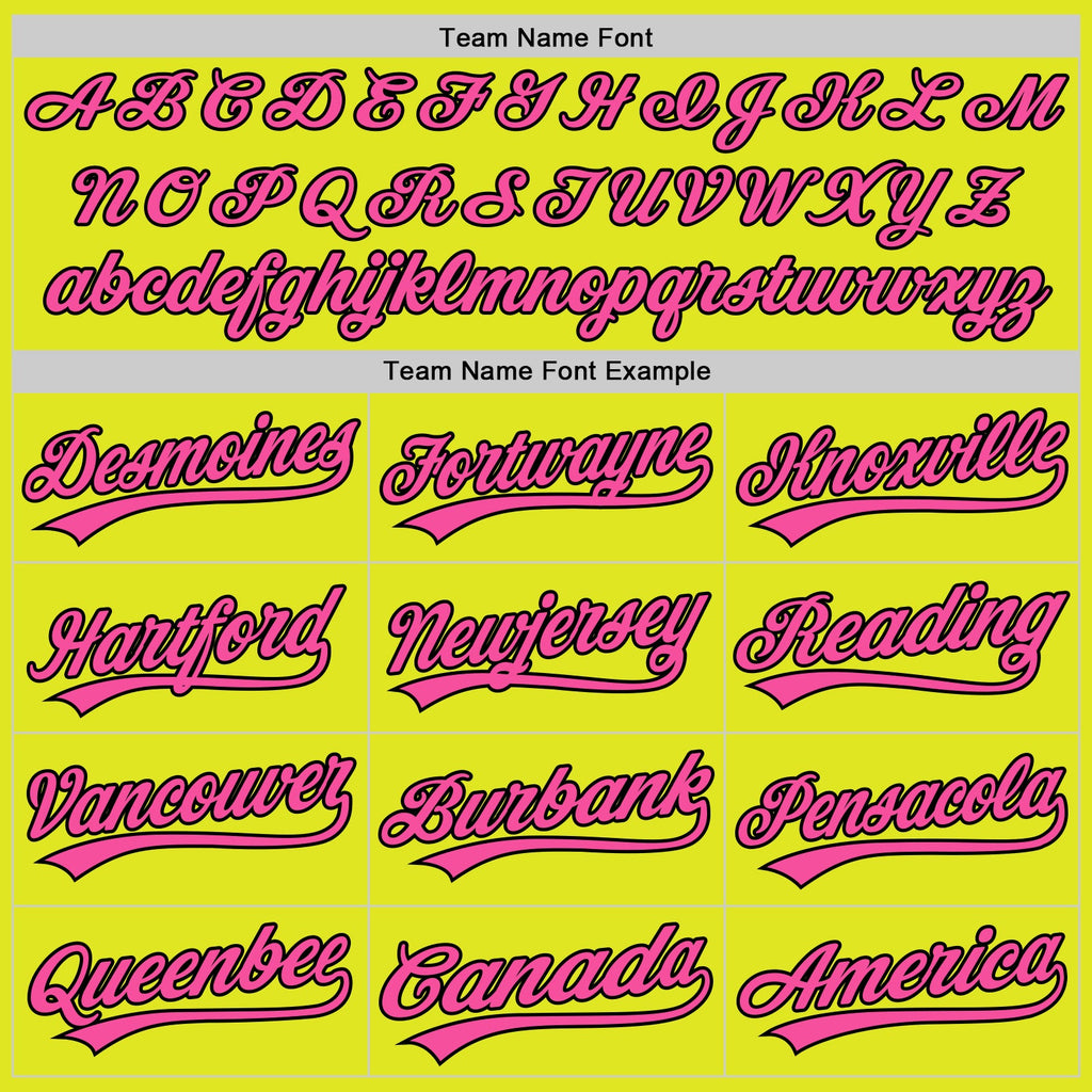 Custom Neon Yellow Pink-Black Authentic Baseball Jersey