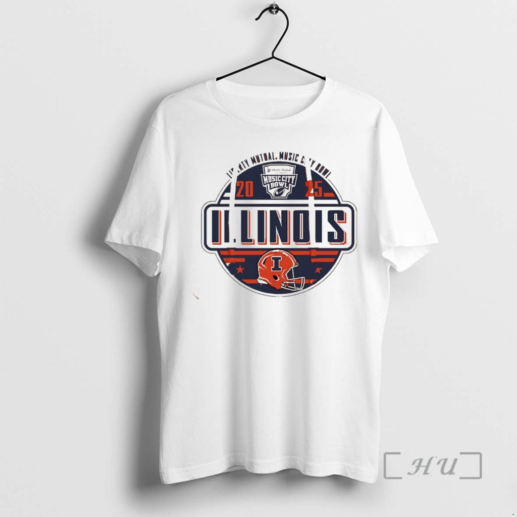 New Illinois Football 2025 Music City Bowl Logo Christmas
